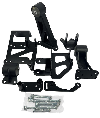 JackSpania Racing J Series swap engine mounts for Honda Civic EG and Acura Integra DC2, made of durable 85A polyurethane material.