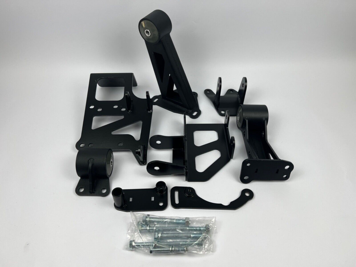 JackSpania Racing J Series swap engine mounts for Honda Civic EG and Acura Integra DC2, compatible with J32 engines, 85A durability.