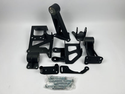 JackSpania Racing J Series swap engine mounts for Honda Civic EG and Acura Integra DC2, compatible with J32 engines, 85A durability.