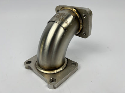 JackSpania Racing turbo manifold elbow for Ford EcoBoost 2.0T Focus ST 2013-2019 with T2 flange, T25, T28 turbo compatibility.