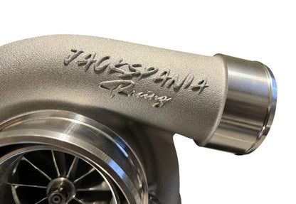 JackSpania Racing RSX EP3 K Series turbo sidewinder manifold with GT35 6262 T3 .82 44mm ports on a DC5 engine.