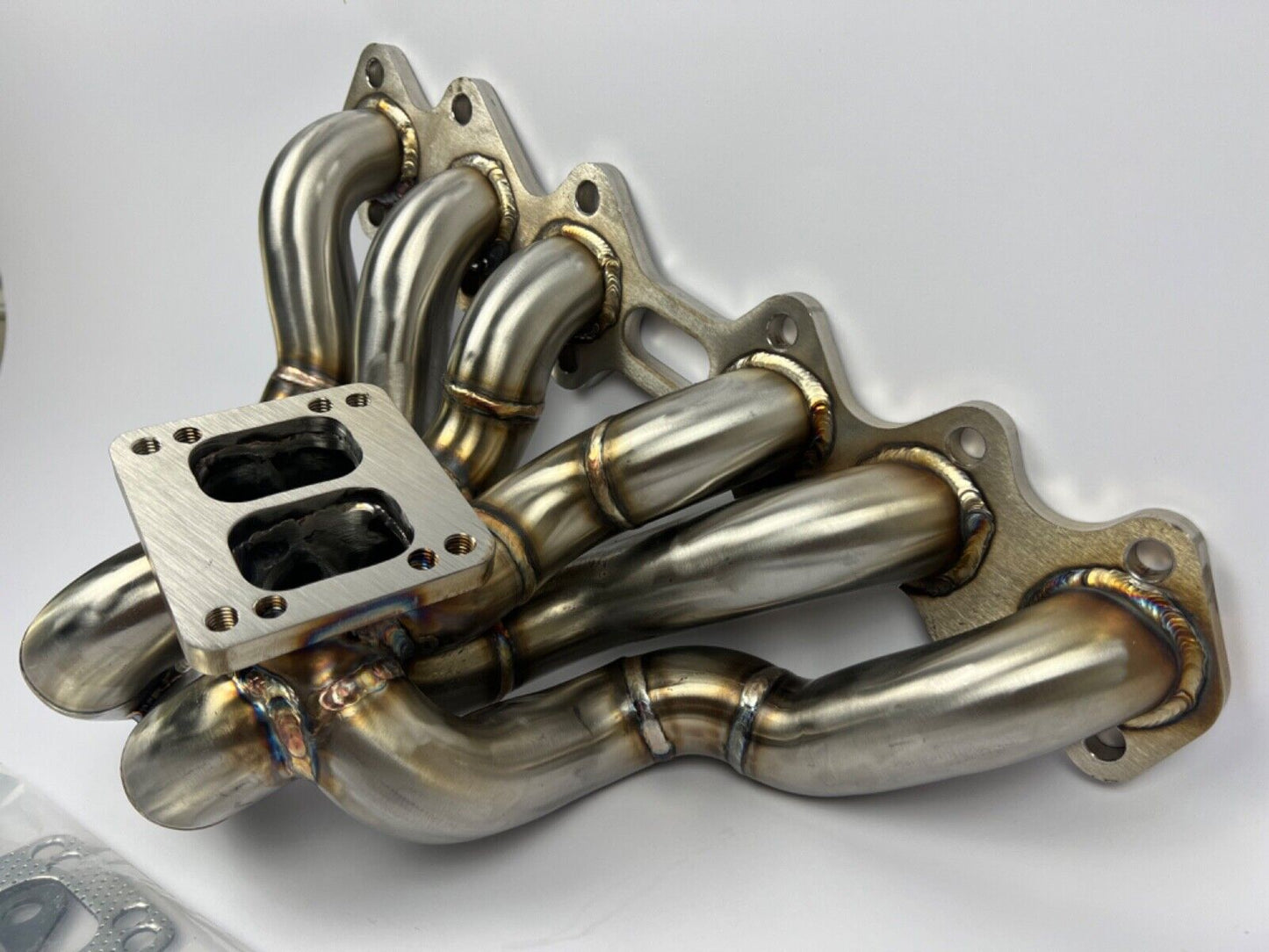 JackSpania Racing equal length top mount T3 T4 turbo manifold for IS300 and SC300 1JZ GTE non-VVTi engine.