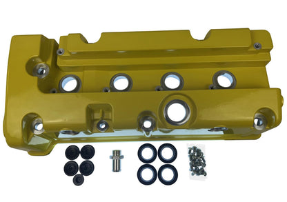 Cast aluminum vented valve cover baffle for Honda K20 and K24 engines, high-performance engine part by Jack Spania Racing.