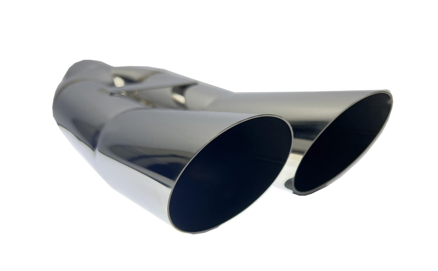 Dual tip stainless steel blast pipe for Bosozoku style exhaust, 3-inch version by JackSpania Racing with polished finish.