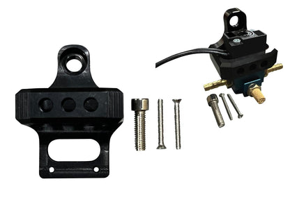 JackSpania Racing billet 3-port mount bracket for AEM boost controller solenoid valve, engine parts accessory.