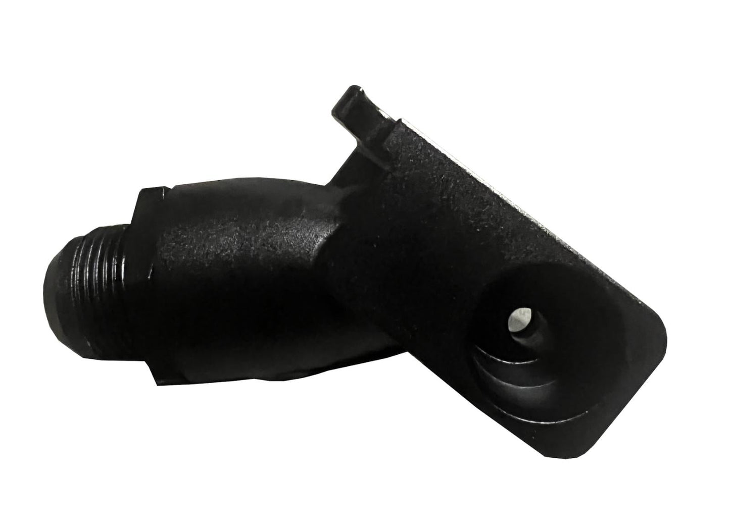JackSpania Racing compact upper coolant water neck for Toyota 1JZ-GTE and 2JZ-GTE engines, with 16AN fittings for engine swaps.