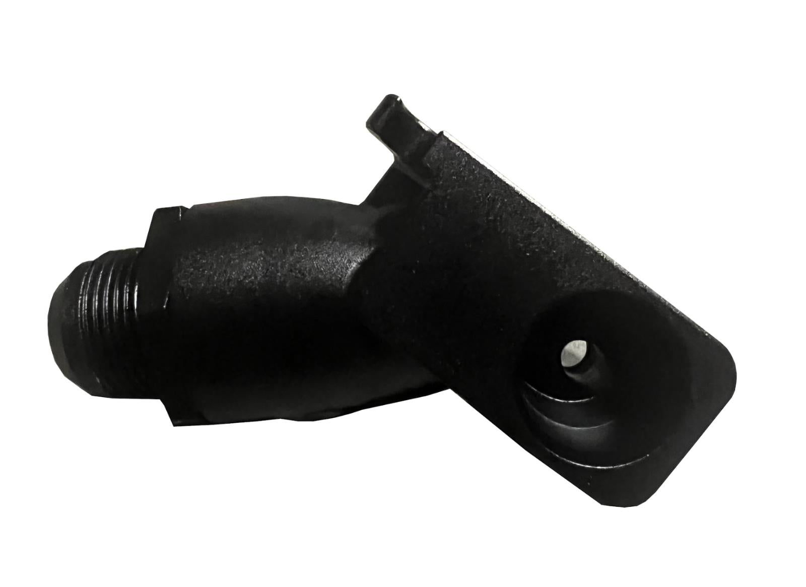 JackSpania Racing compact upper coolant water neck for Toyota 1JZ-GTE and 2JZ-GTE engines, with 16AN fittings for engine swaps.
