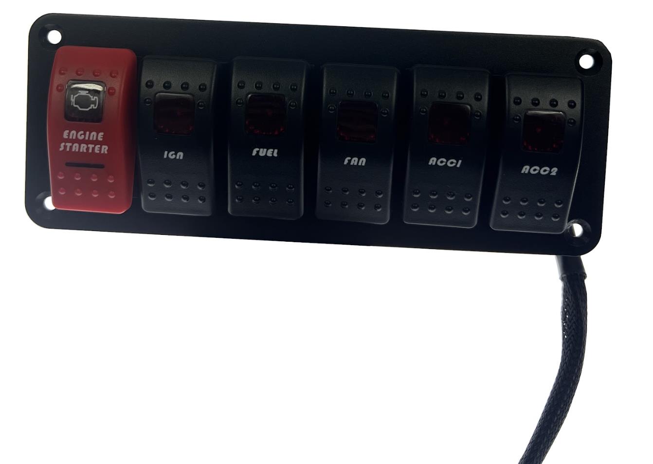 6 Gang Electronic Switch Panel Universal Circuit Control Relay Toggle Rocker - JackSpania Racing