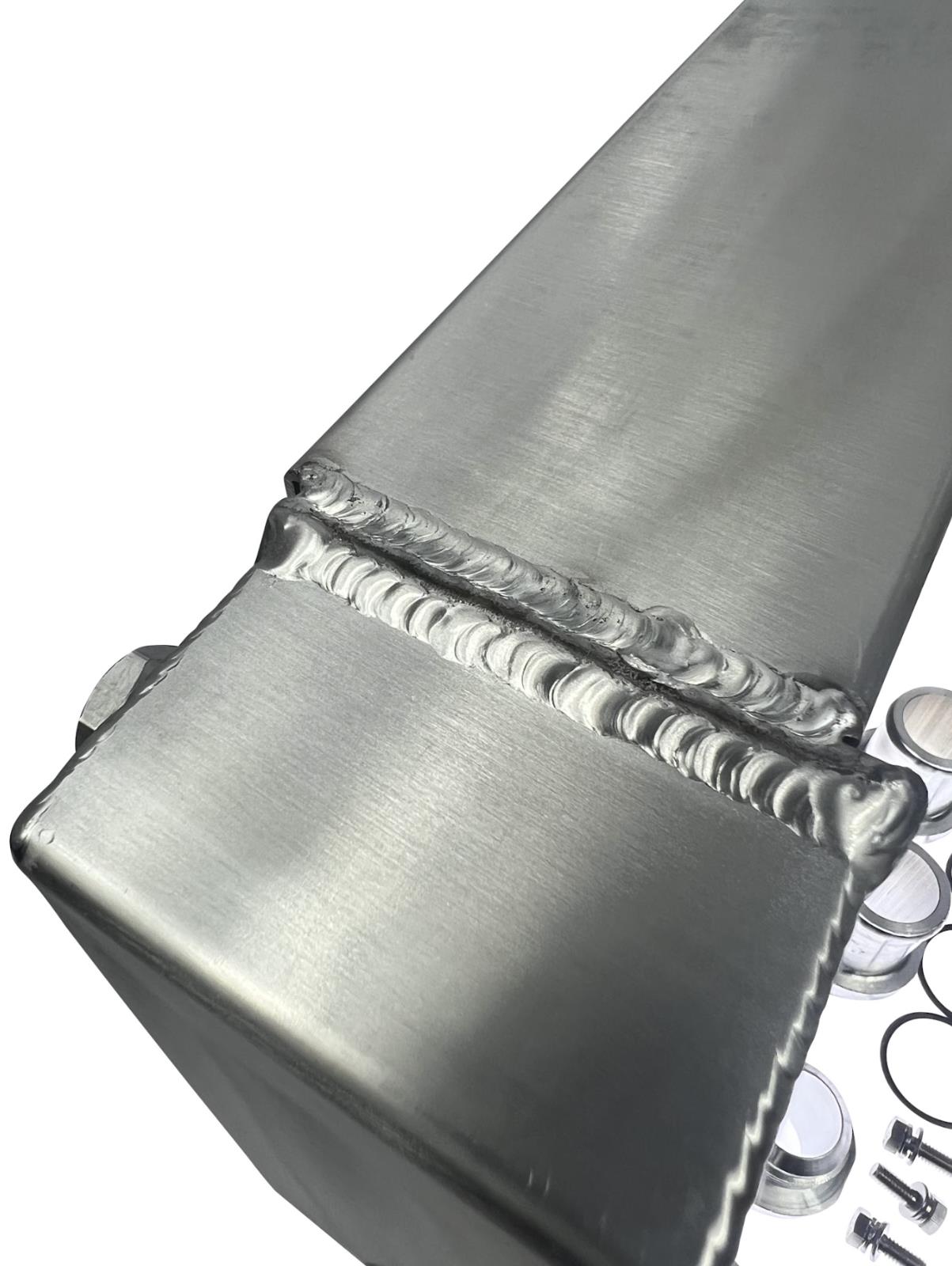 JackSpania Racing half size compact drag coolant radiator with 1.25" 16AN fittings and 4-row core, engine cooling component