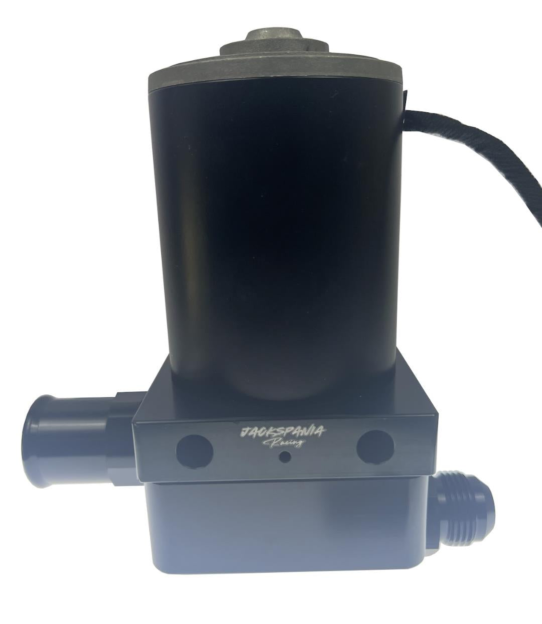 JackSpania Racing universal high flow inline electric water pump with 12AN ports, 20 GPM for engine cooling or fluid transfer.