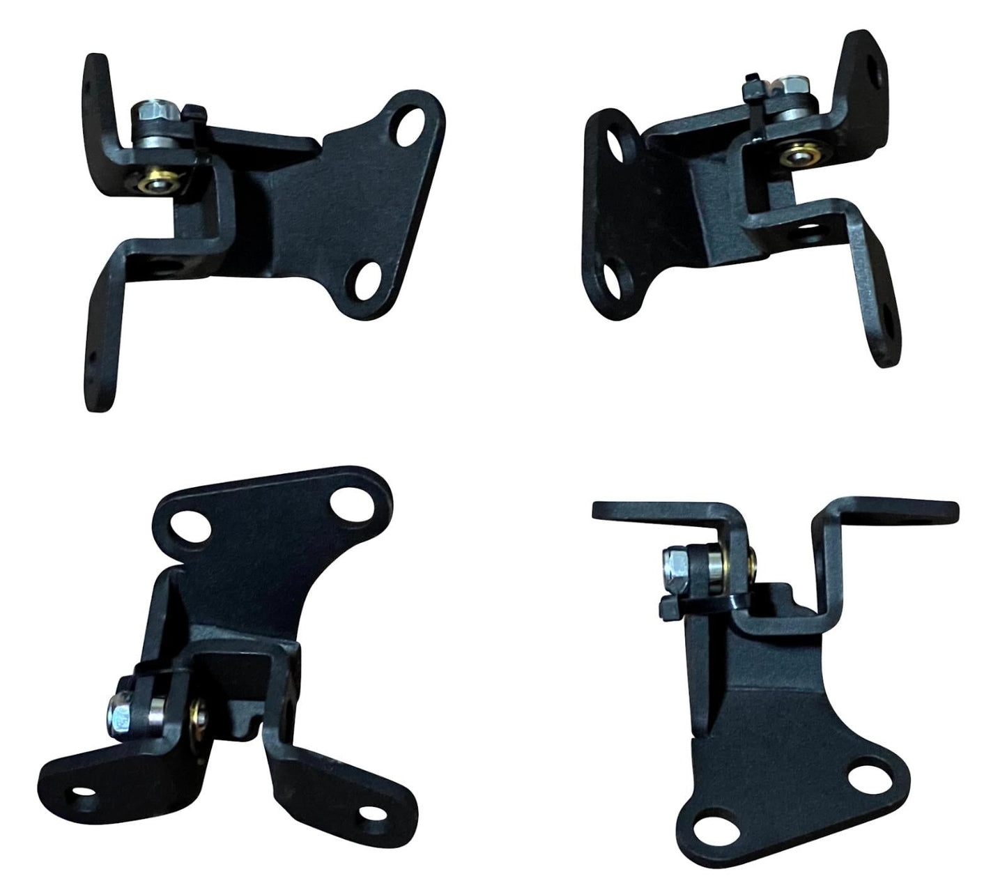 Exterior quick release door hinge brackets for Honda Acura Civic EG EK CRX EF DC S2000 by JackSpania Racing, shown installed on vehicle.