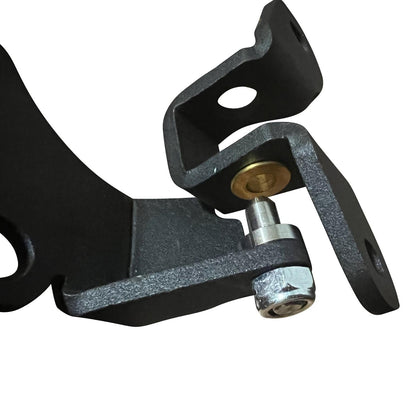 Exterior quick release door hinge brackets for Honda Acura Civic EG EK CRX EF DC S2000 by JackSpania Racing, showing metal hinge components