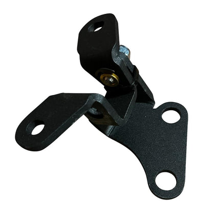 Exterior quick release door hinge brackets for Honda Acura Civic EG EK CRX EF DC S2000 by JackSpania Racing, shown attached to vehicle door.