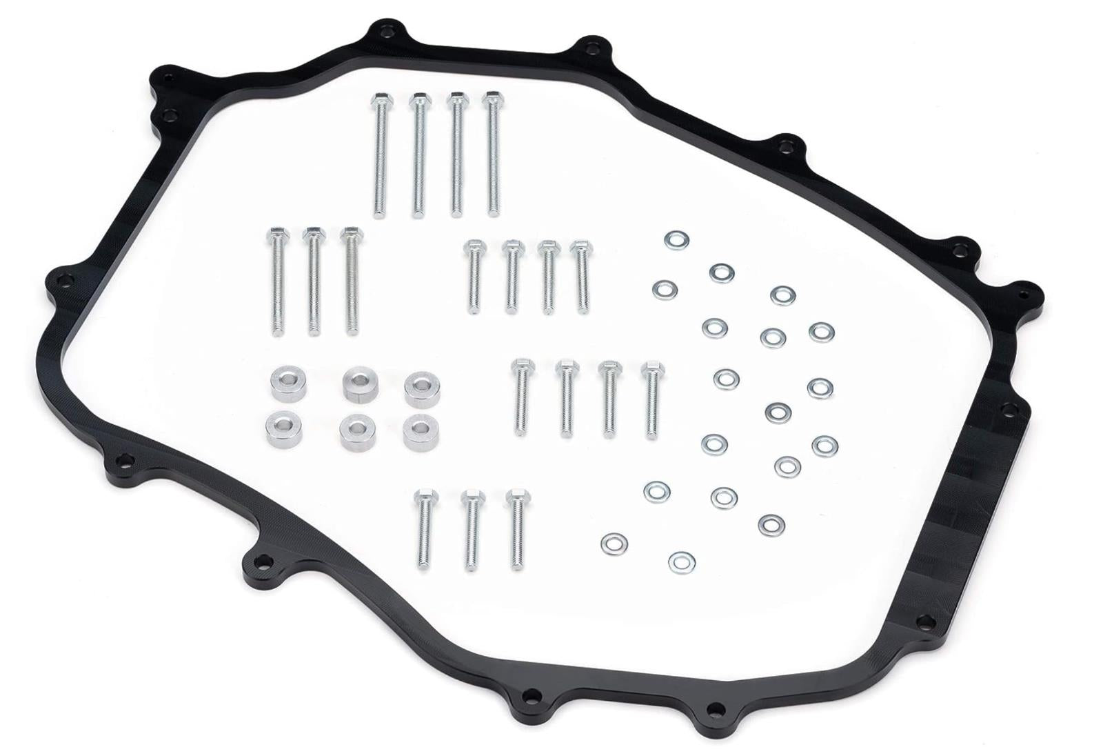 JackSpania Racing engine intake manifold plenum spacer for Nissan 350Z and Infiniti G35 VQ35 engine, 5/16 inch thickness.