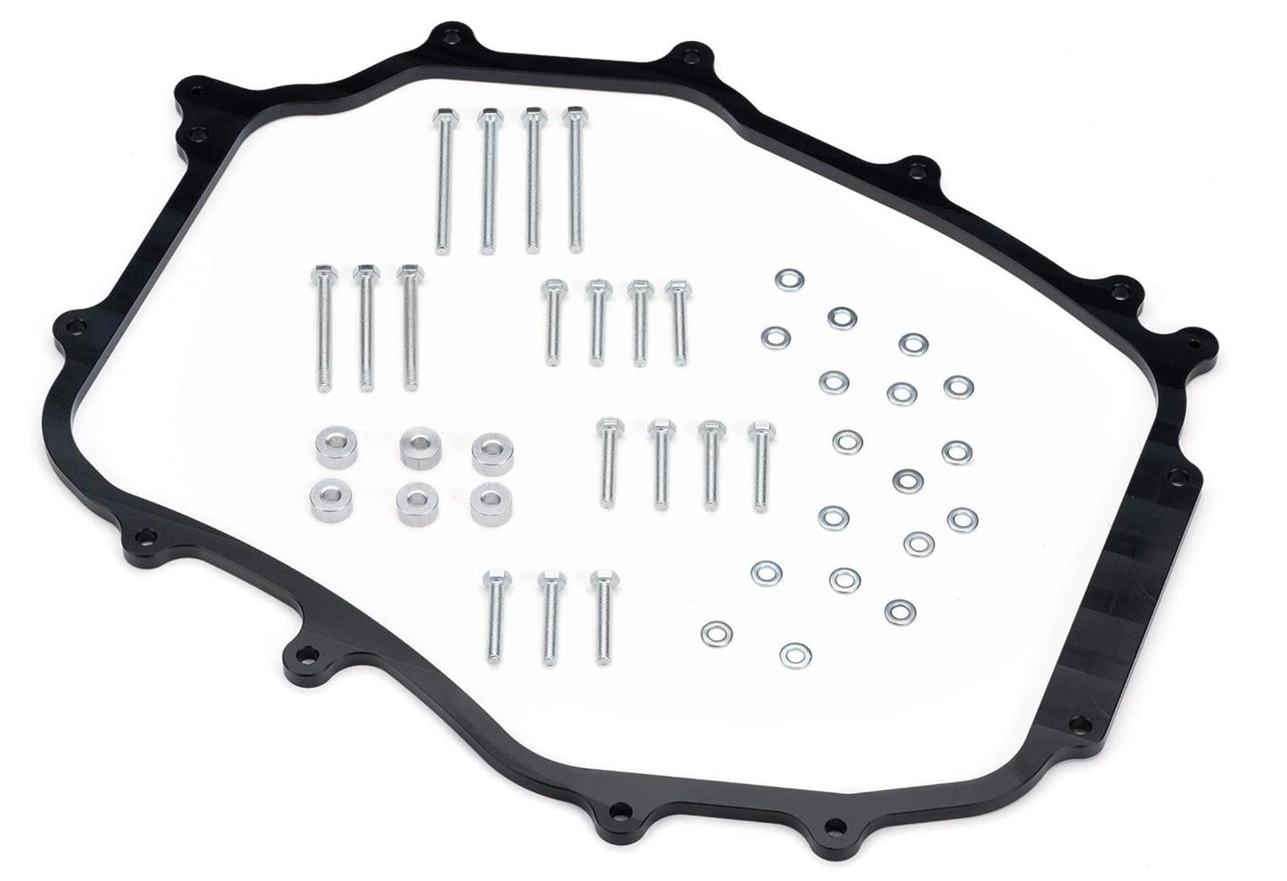JackSpania Racing engine intake manifold plenum spacer for Nissan 350Z and Infiniti G35 VQ35 engines, 1/2-inch thick.