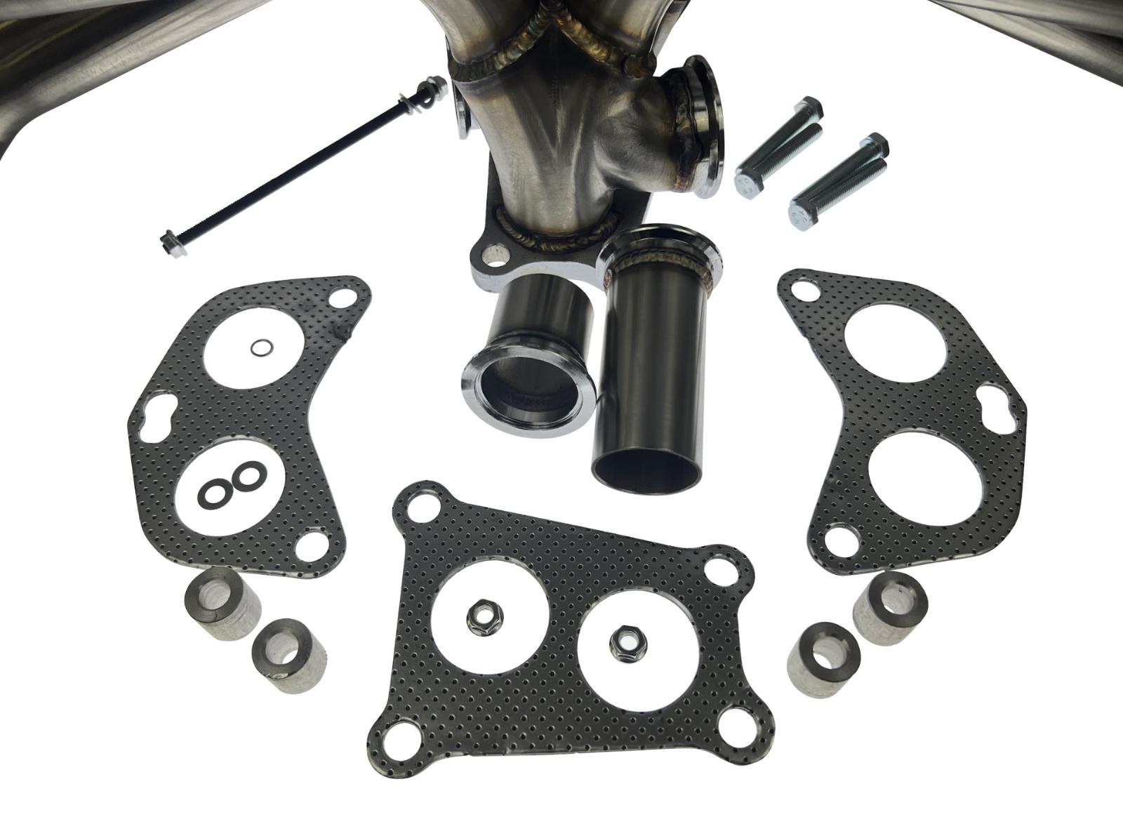 JackSpania Racing header EWG turbo manifold for Subaru Impreza WRX 2015-2020, equal length stainless steel exhaust part, front view