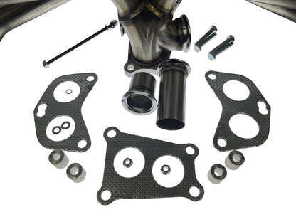 JackSpania Racing header EWG turbo manifold for Subaru Impreza WRX 2015-2020, equal length stainless steel exhaust part, front view