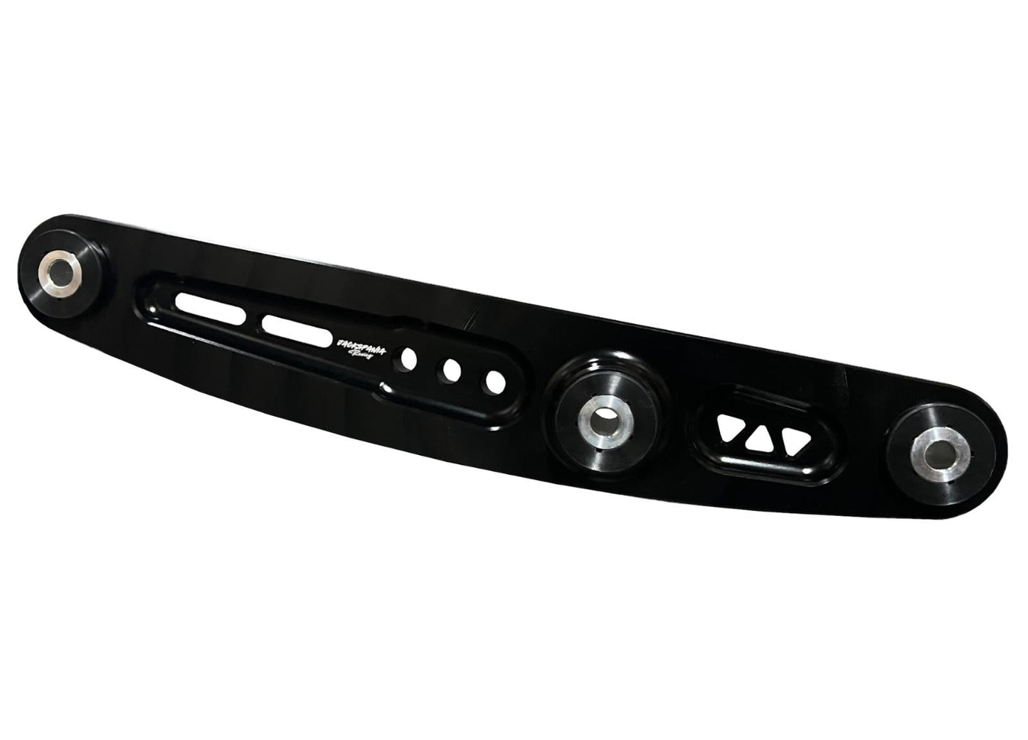 Jack Spania Racing AWD lower control arm for Honda Civic, Acura Integra, CRX, and Del Sol suspension parts in black finish.
