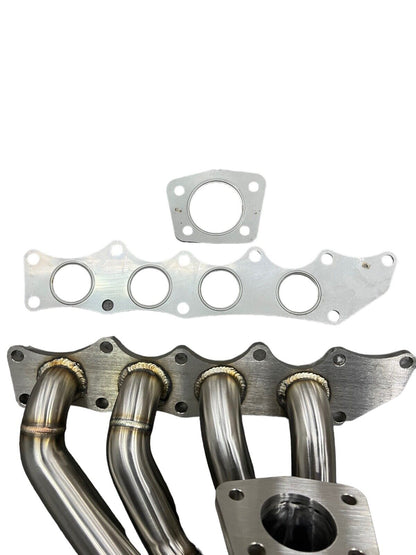 JackSpania Racing tubular turbo manifold for MazdaSpeed 3 6 2.3L DISI MZR, fits OEM size turbos, exhaust replacement part.