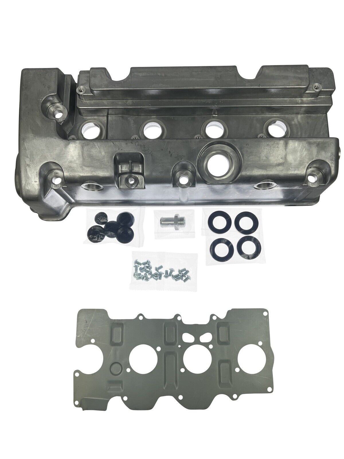 Cast aluminum K Series vented valve cover baffle for Honda Acura K20 K24 engines, by Jack Spania Racing.