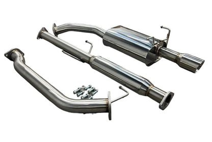 Stainless steel 2.5-inch exhaust system muffler for 2007-2011 Honda CR-V, part of JackSpania Racing's exhaust parts collection.