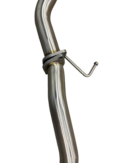 Stainless steel 2.5-inch exhaust system muffler for 2007-2011 Honda CR-V by JackSpania Racing, showing the muffler and piping.