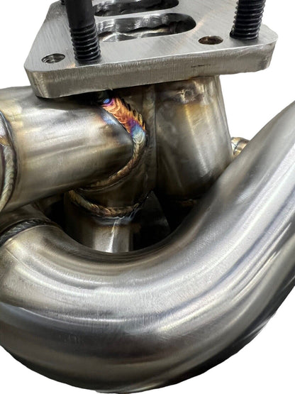 JackSpania Racing K20 K24 top mount manifold with 44mm wastegate, T3 T4 dumptube for AWD and FWD exhaust setups