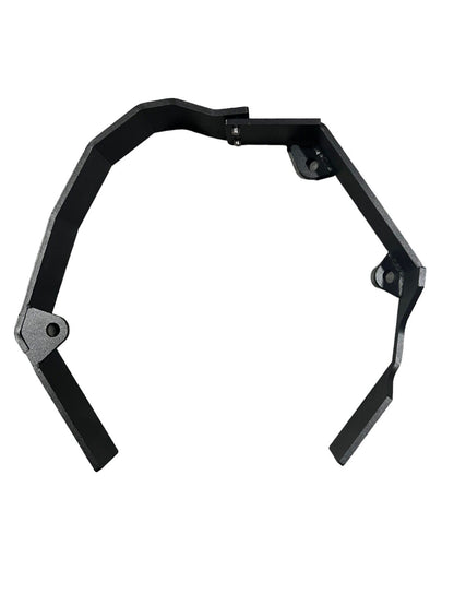 Steel B Series Scatter Shield Trans Transmission Brace by JackSpania Racing, showcasing durable metal construction and mounting features.