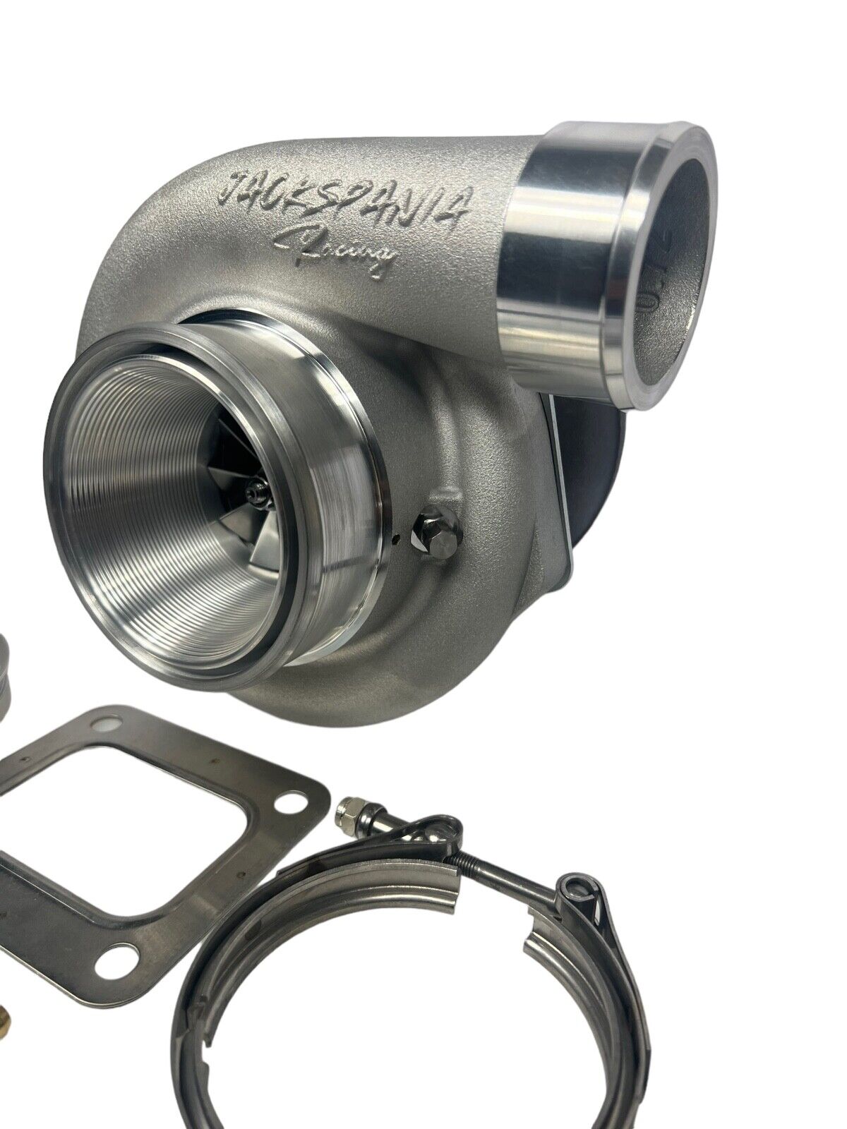 JackSpania Racing GT35 GTX3582 billet wheel turbo with T4 V-band turbine housing and T51R mod, engine performance upgrade.