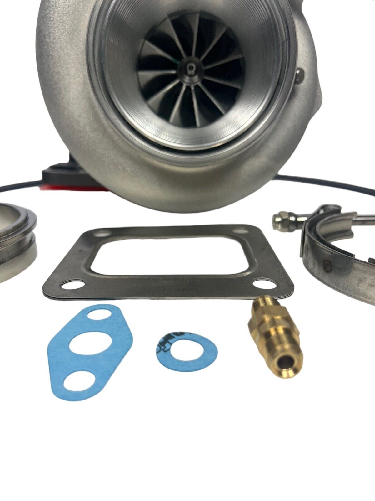 JackSpania Racing GT35 GTX3582 billet wheel turbo with T4 V-band turbine housing and T51R mod, ideal for high-performance engines.