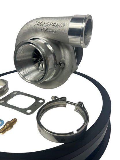 JackSpania Racing GT35 GTX3582 billet wheel turbocharger with T3 V-band turbine and .63 A/R for high-performance engines