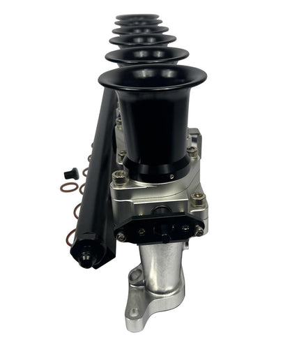 JackSpania Racing intake manifold with individual throttle bodies and fuel rail for 2JZGE engine, showing engine parts and assembly.