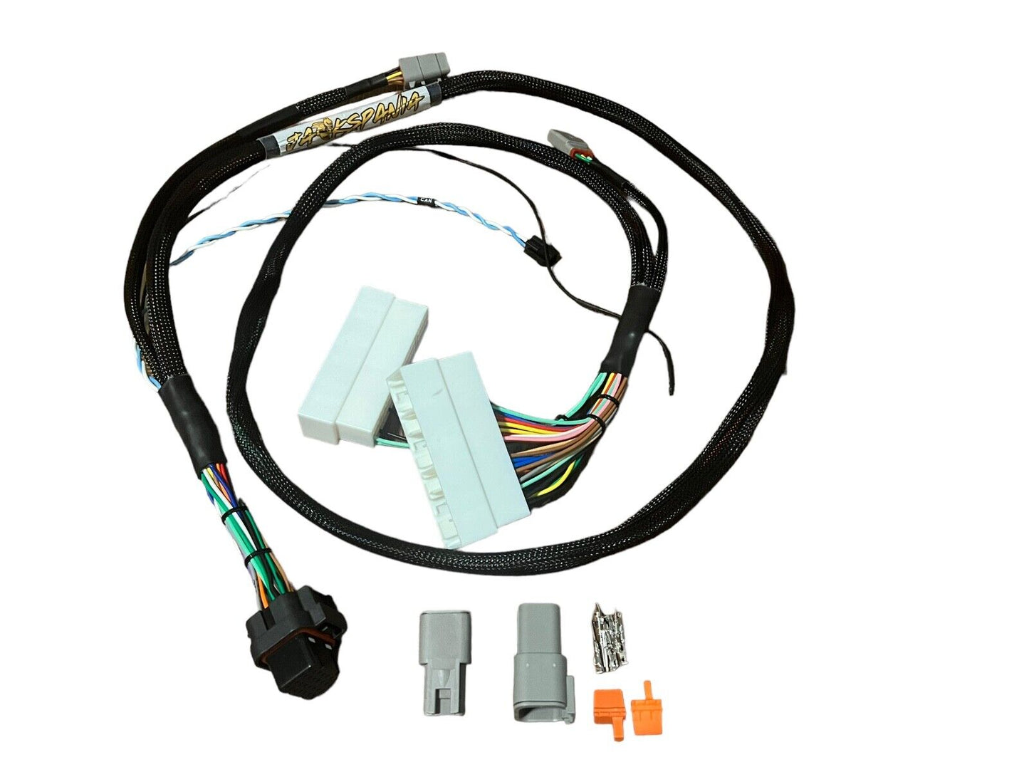 JackSpania Racing V2 K Series K20 K24 Fuel Tech FT450 ECU expansion harness for engine tuning and diagnostics.