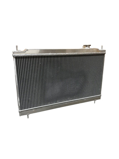 K Swap full size radiator for Acura Integra DC2 K20 K24 engine, dual-core design by JackSpania Racing, automotive engine part.