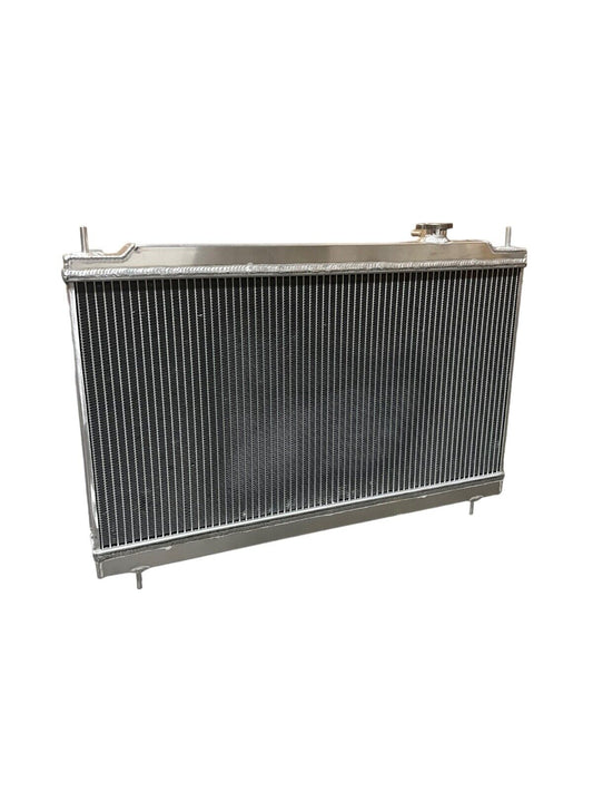 K Swap full size radiator for Acura Integra DC2 K20 K24 engine, dual-core design by JackSpania Racing, automotive engine part.