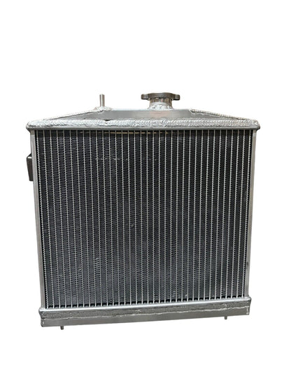 JackSpania Racing K Swap half-size radiator for Honda EK Civic 96-00 K Series engine, dual core design for improved cooling.