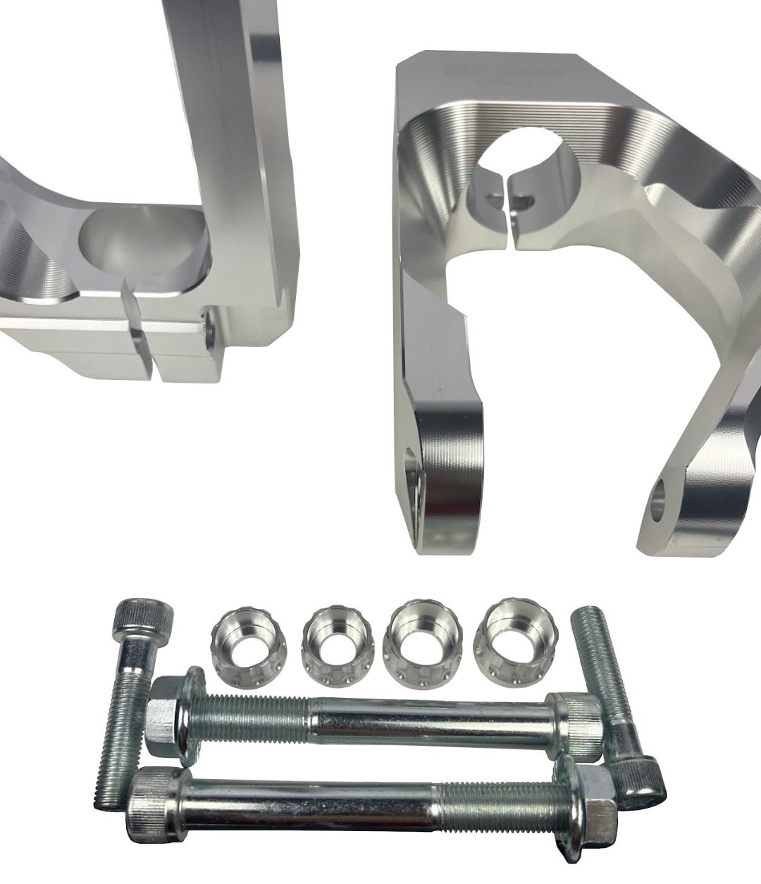 JackSpania Racing billet drop forks for Honda Acura Civic EG EK, Integra DC2, CRX EF EM1 Si Type R suspension parts on vehicle.