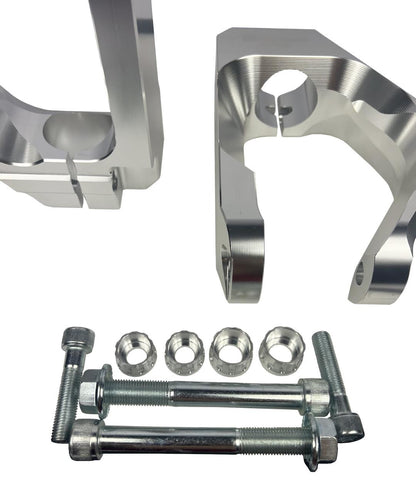 JackSpania Racing billet drop forks for Honda Acura Civic EG EK, Integra DC2, CRX EF EM1 Si Type R suspension parts on vehicle.