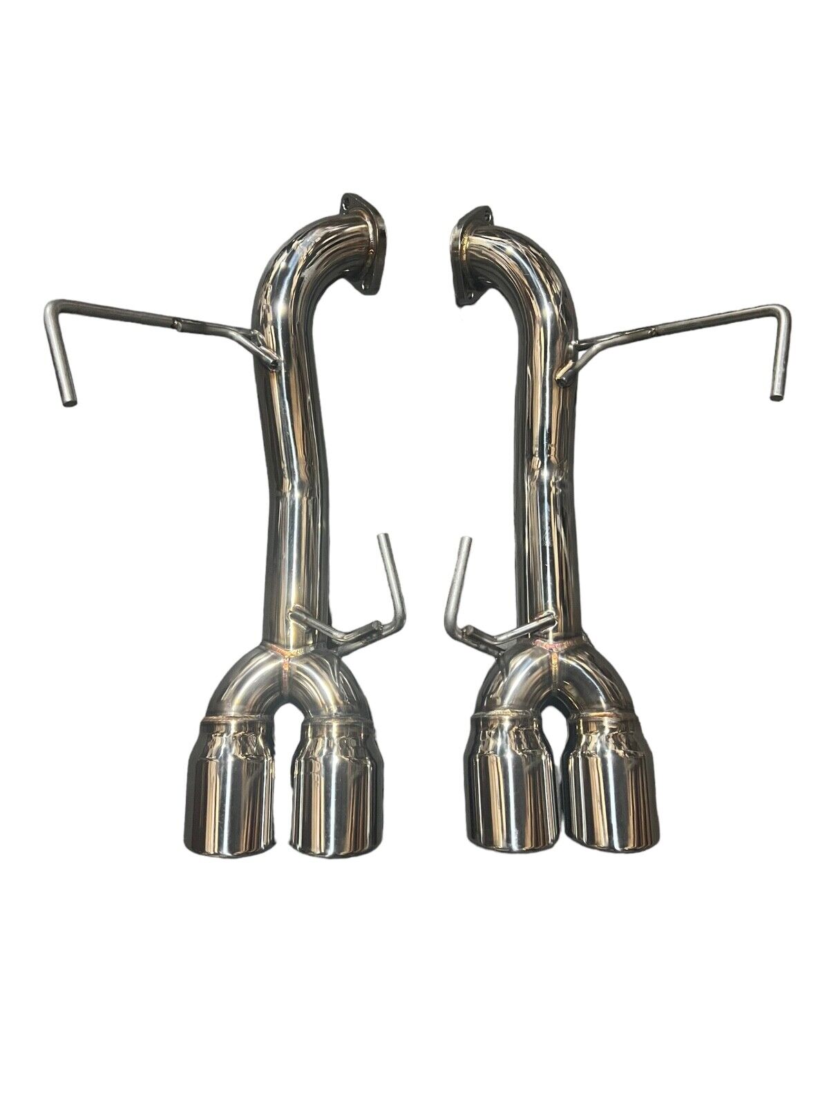 Stainless steel axle back delete exhaust muffler for Subaru WRX by JackSpania Racing, showing the sleek exhaust pipe and muffler details.