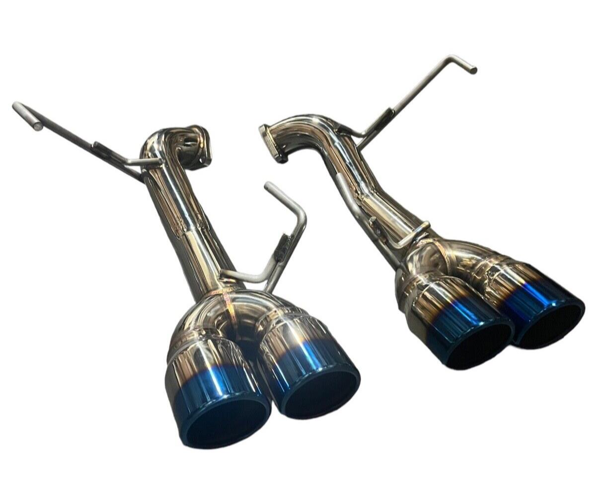 Burnt stainless steel axle back delete exhaust muffler for Subaru WRX and STi 2015-2021 by JackSpania Racing.