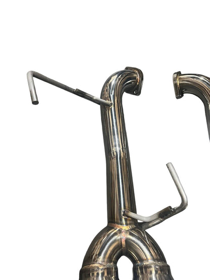 Burnt stainless steel axle back delete exhaust muffler for Subaru WRX and STi 2015-2021 by JackSpania Racing.