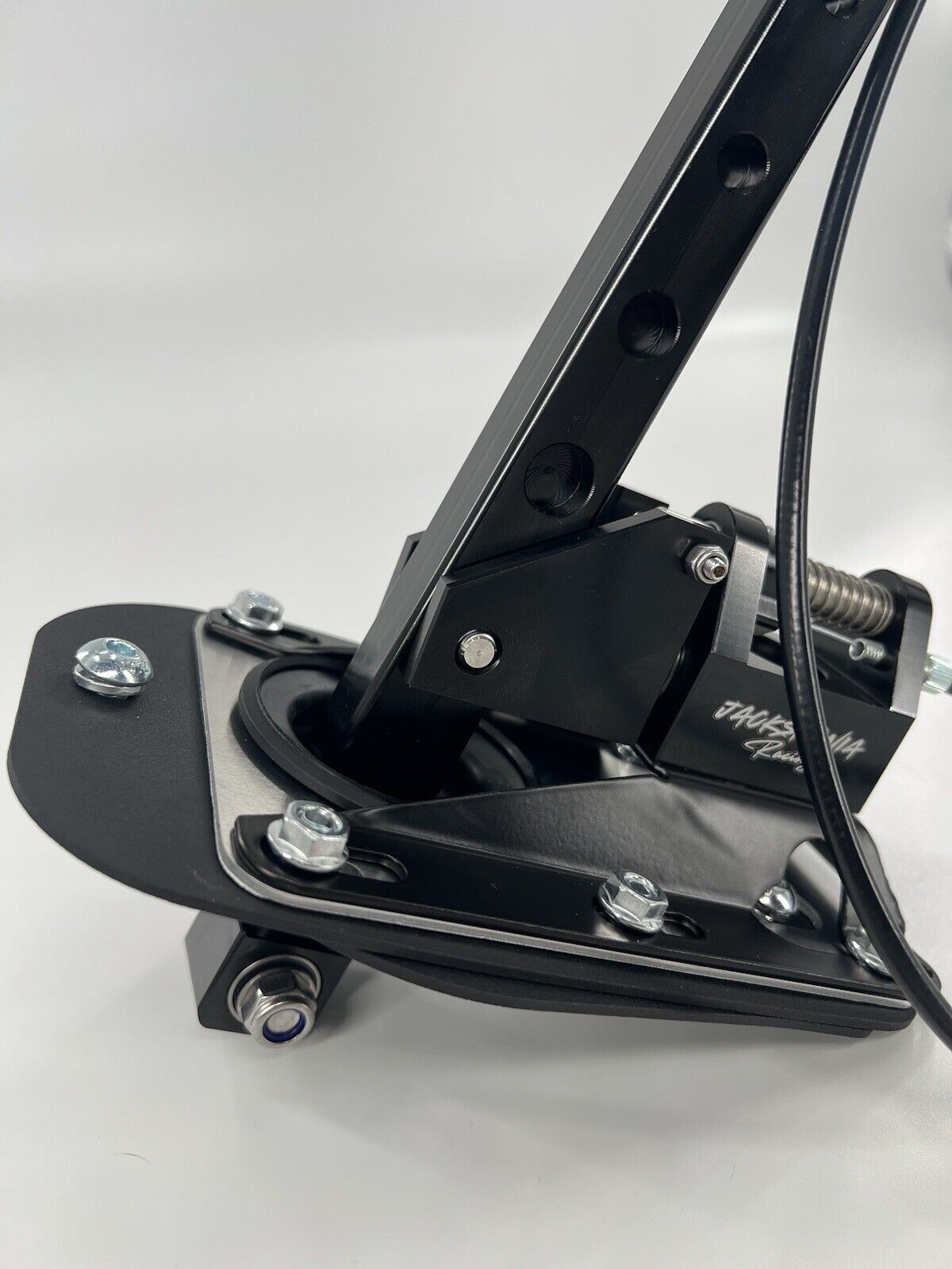 JackSpania Racing shifter box direct fit kit for BMW E30 E36 E46 E8X E9X models, bolt-on transmission part, detailed view.