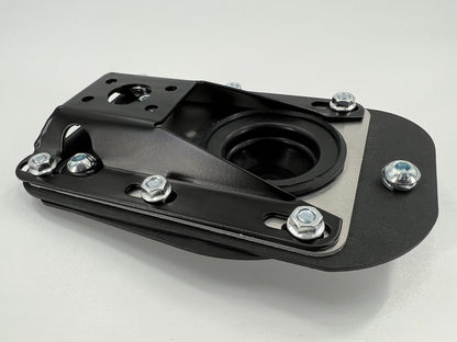 JackSpania Racing shifter box direct fit kit for BMW E30, E36, E46, E8X, E9X transmission gearboxes, bolt-on installation.
