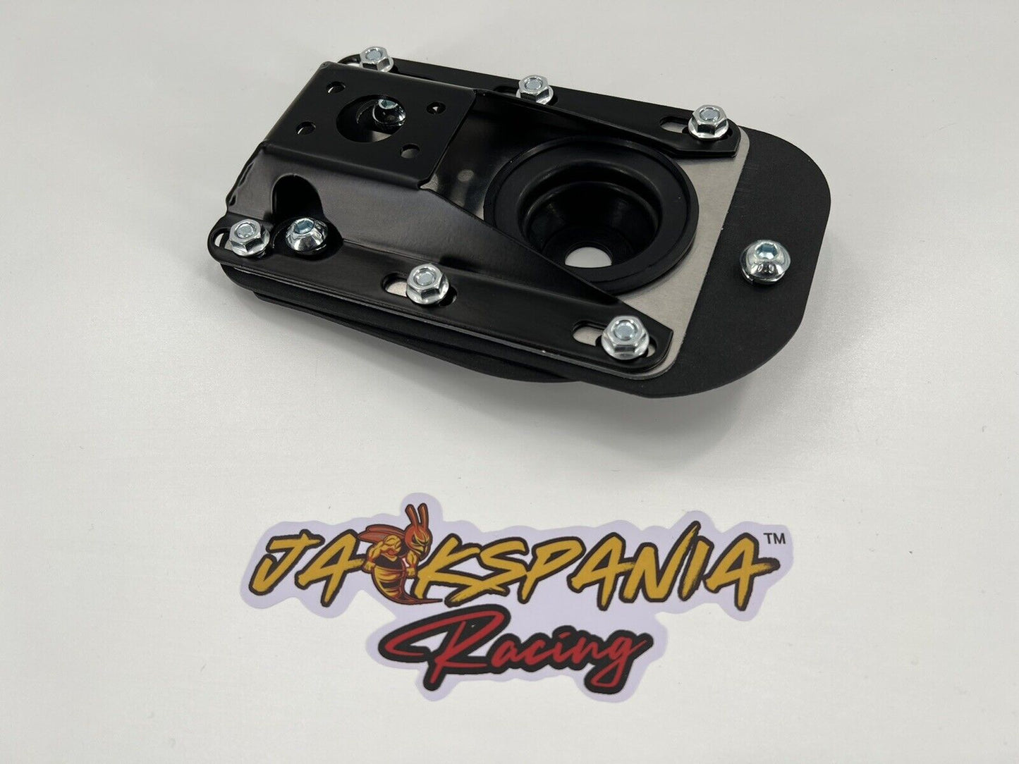 JackSpania Racing shifter box direct fit kit for BMW E30, E36, E46, E8X, and E9X transmission gearboxes, bolt-on installation.