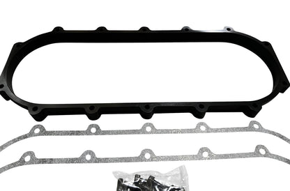 JackSpania Racing billet 0.5L plenum spacer plate for Skunk2 Ultra Street intake manifold, engine part with precision machining.