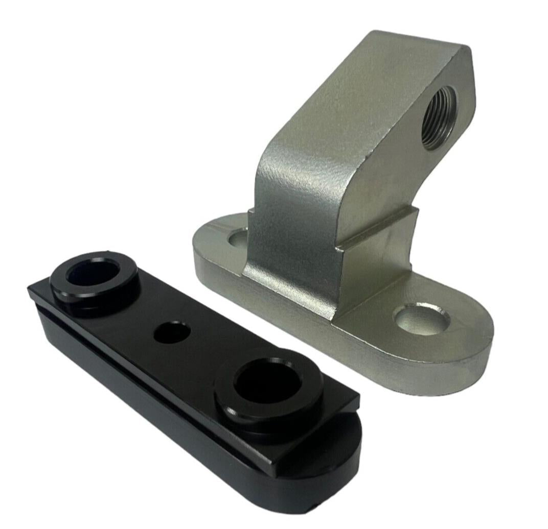 Exterior steering rack slider and tie rod riser for Honda Acura RSX by JackSpania Racing, designed for vehicle suspension upgrades.
