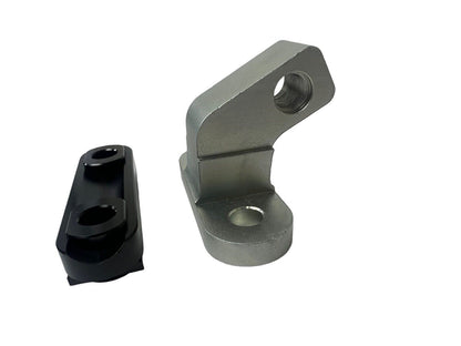 JackSpania Racing steering rack slider and tie rod riser for Honda Acura RSX, exterior view showing installation details.