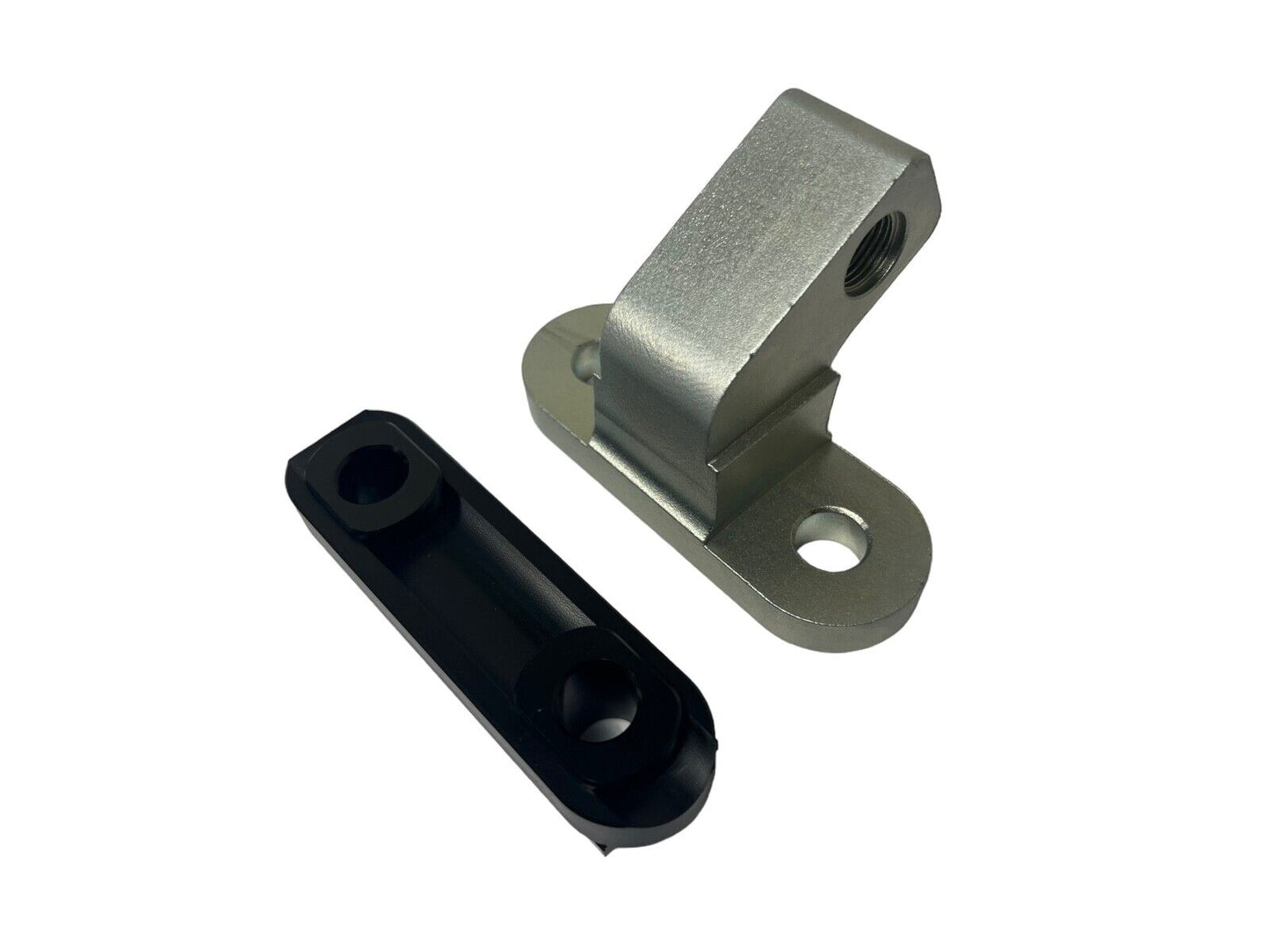 JackSpania Racing steering rack slider and tie rod riser for Honda Acura RSX, exterior view showing metal components and mounting points.