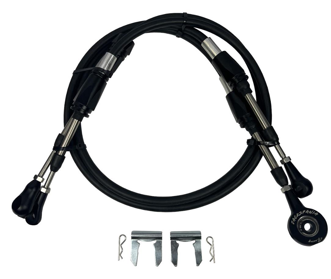 Heavy duty billet shifter cables for 10th Gen Civic Si, race spec transmission parts by JackSpania Racing.