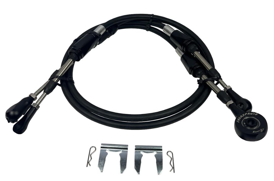 Heavy duty billet race spec shifter cables for 10th Gen Civic Si by JackSpania Racing, designed for high-performance transmission upgrades.